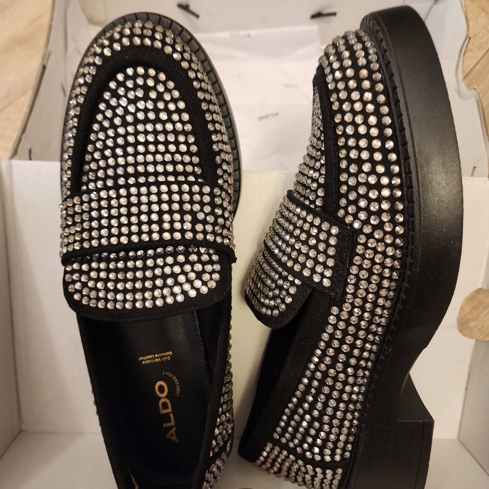 ALDO Black and Silver Men's Loafers